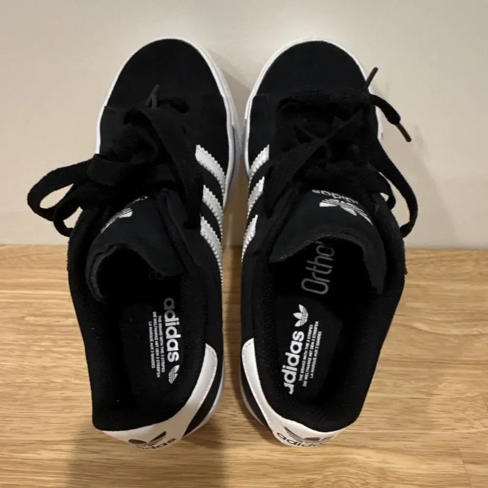 Adidas Campus Kids Black White Sneakers Size 4Y US 4 EU 36 Classic Skate Shoes